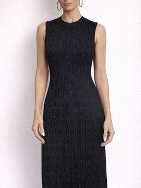 Azzedine Alaia Dress Knit Bodycon Sparkle